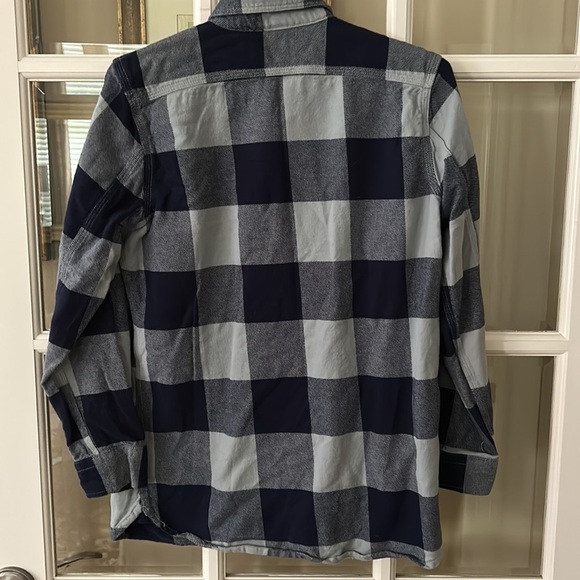 Gap Kids blue & gray plaid size 14–16 shirt - Picture 4 of 4